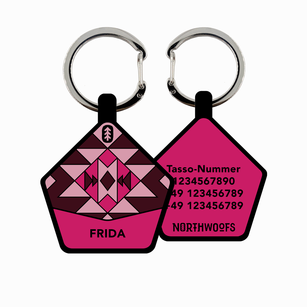 Macarenia Pink The Ultimate Silent Dog ID Tag Northwoofs
