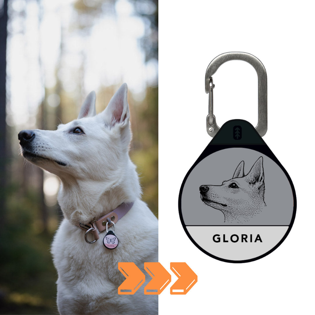 Instant Portrait - Silent Dog ID Tag