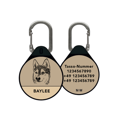 Custom Portrait - Silent Dog ID Tag