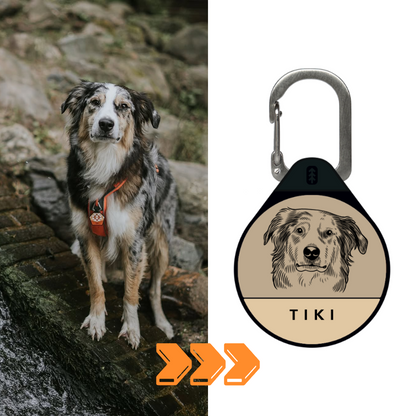 Custom Portrait - Silent Dog ID Tag