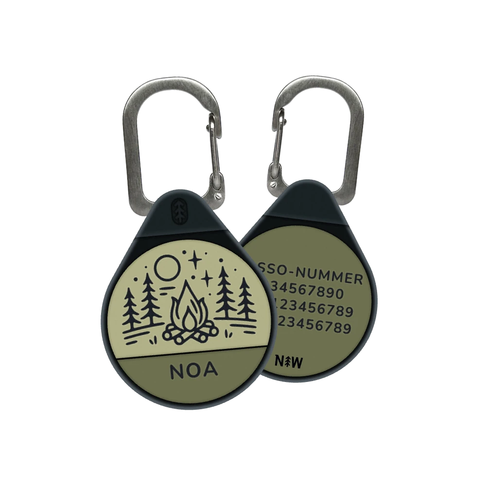 Campfire dog ID tag in Olive Green