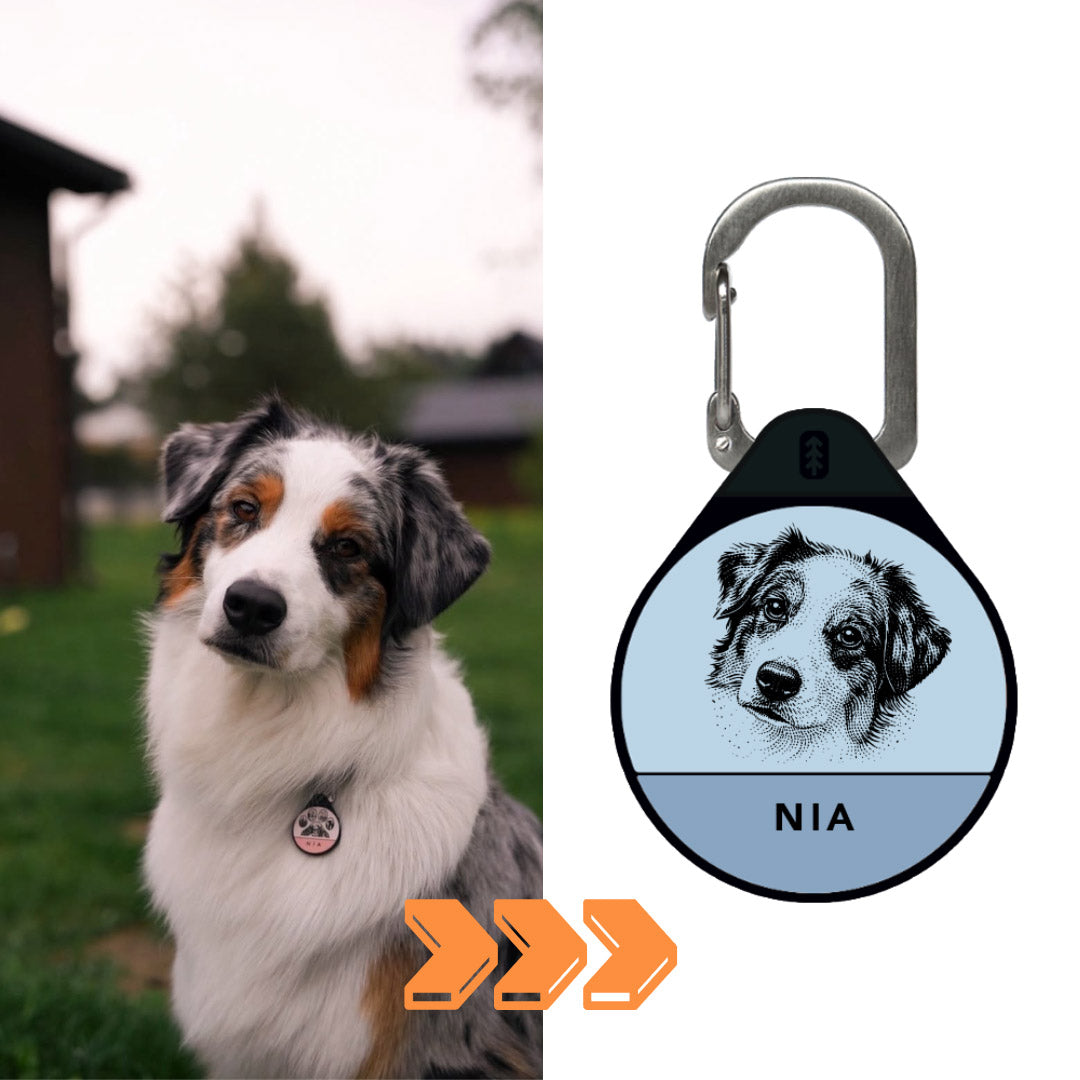 Instant Portrait - Silent Dog ID Tag